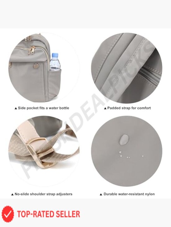 Compact Mini Backpack Purse Water-Resistant Nylon Daypack Gold-Tone Hardware main image 5
